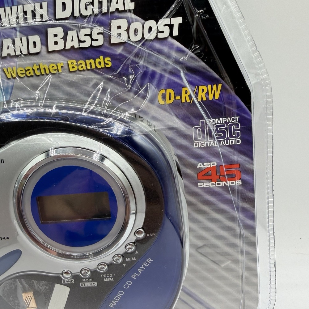 Vintage Jensen CD-450PTW Portable CD Player w/ Headphones Blue - Brand New - Picture 2 of 3